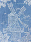 Light blue ticking with mills and big flowers. Spain c.1900 - Lot of 2 pieces