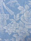 Light blue ticking with mills and big flowers. Spain c.1900 - Lot of 2 pieces