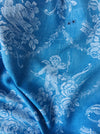 Cerulean blue ticking with cute cupids. Spain c.1920 - 115×74 cm 