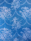 Cerulean blue ticking with cute cupids. Spain c.1920 - 115×74 cm 