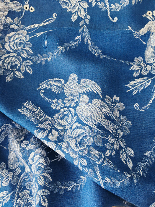 Dark blue ticking with cute cupids. Spain c.1920 - Lot of 2 pieces