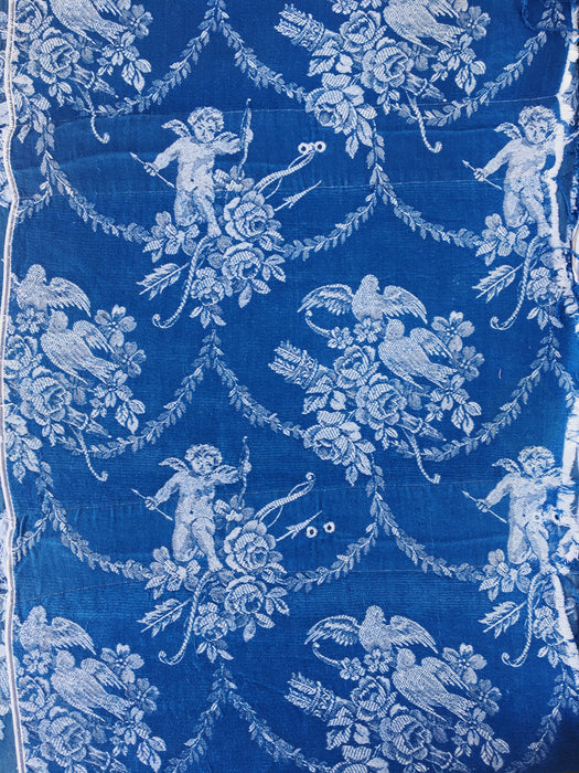 Dark blue ticking with cute cupids. Spain c.1920 - Lot of 2 pieces