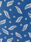 Ticking with white leaves on blue. Spain c.1950 - 145×374 cm