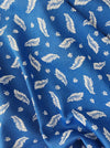 Ticking with white leaves on blue. Spain c.1950 - 145×374 cm