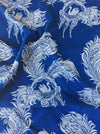 Swans in mermaid blue ticking. Spain c.1960 - Lot of 2 pieces
