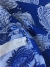 Swans in mermaid blue ticking. Spain c.1960 - Lot of 2 pieces