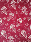 Ticking in burgundy with roses. Spain c.1950 - Lot of 2 pieces