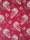 Ticking in burgundy with roses. Spain c.1950 - Lot of 2 pieces