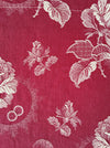 Ticking in burgundy with roses. Spain c.1950 - Lot of 2 pieces