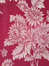 Burgundy ticking with chrysanthemums. Spain c.1930 - Lot of 2 pieces