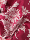 Burgundy ticking with chrysanthemums. Spain c.1930 - Lot of 2 pieces