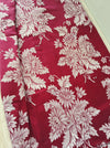 Burgundy ticking with chrysanthemums. Spain c.1930 - Lot of 2 pieces