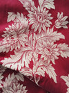 Burgundy ticking with chrysanthemums. Spain c.1930 - Lot of 2 pieces