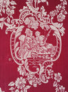 Burgundy ticking with ladies and lovers. Spain c.1950 - 145×185 cm
