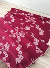 Burgundy ticking with cherry blossom and swallows. Spain c.1900 - Lot of 3 pieces