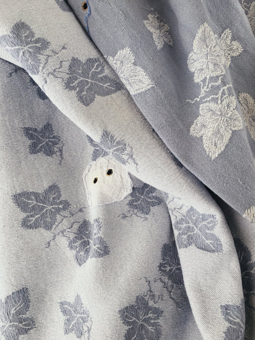 Gray ticking with vine leaves. Spain c.1940