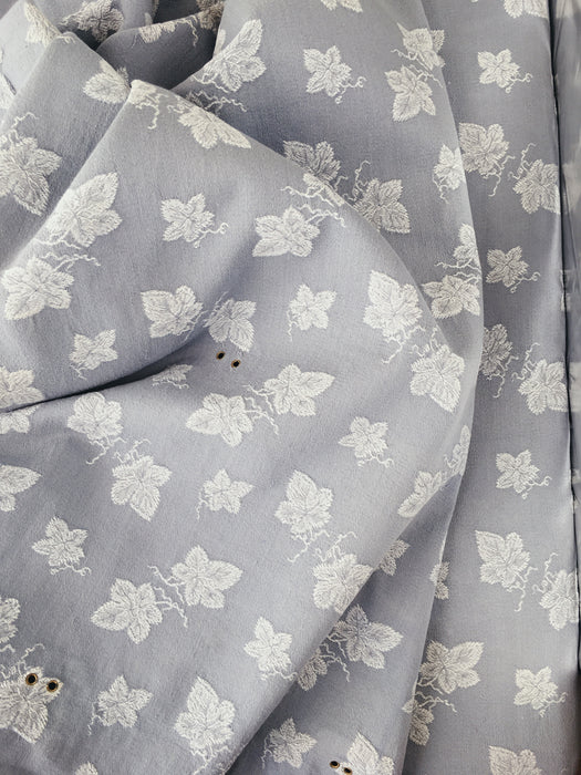 Gray ticking with vine leaves. Spain c.1940