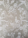 Chinoiserie in gray ticking. Very rare. Spain c.1940 - 66×168 cm