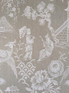 Chinoiserie in gray ticking. Very rare. Spain c.1940 - 66×168 cm