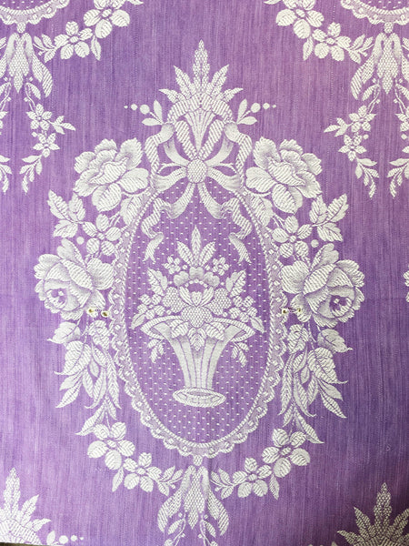 Lilac Floral Antique European Ticking Fabric Recovered Panels REC-DA-LILA-002 - Ticking Depot