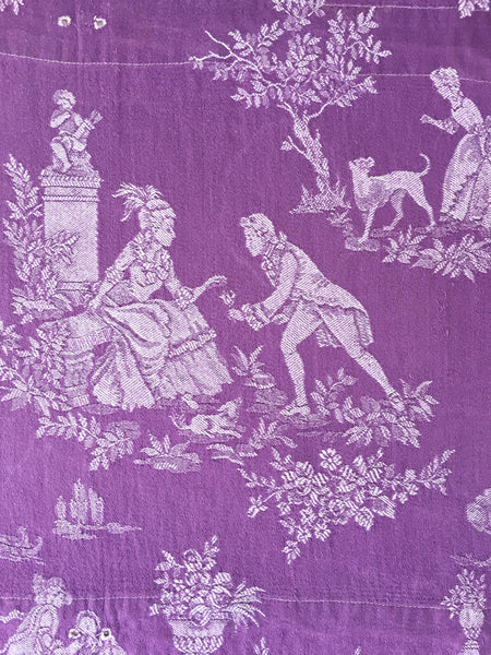 Lilac Scenic Antique European Ticking Fabric Recovered Panels REC-DA-LILA-006 - Ticking Depot
