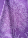 Large peacock in lilac ticking. Spain c.1930 - 154×180 cm