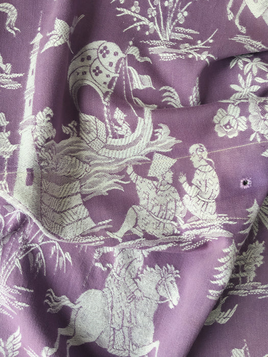 Chinoiserie in lilac ticking. Spain c.1950 - 130×165 cm