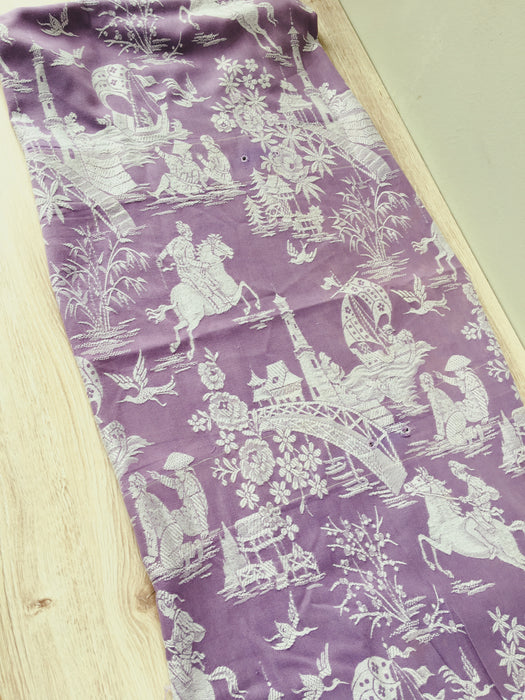 Chinoiserie in lilac ticking. Spain c.1950 - 130×165 cm
