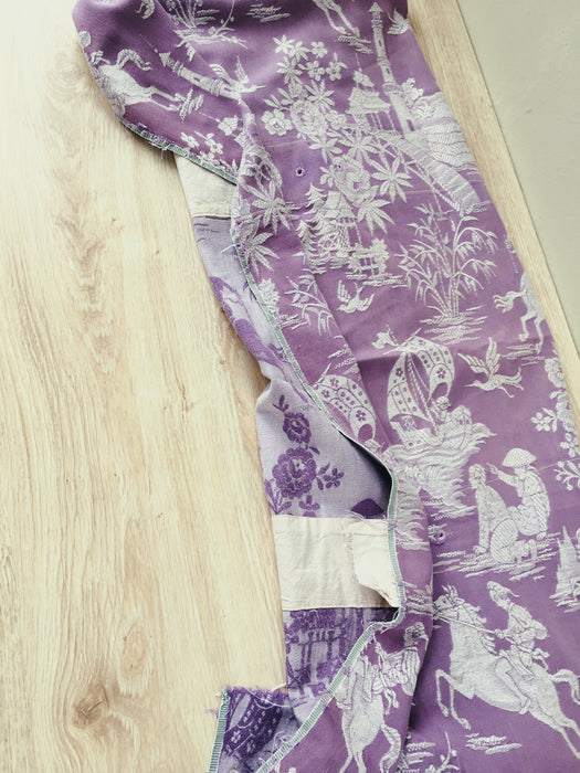Chinoiserie in lilac ticking. Spain c.1950 - 130×165 cm