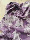 Chinoiserie in lilac ticking. Spain c.1950 - 130×165 cm