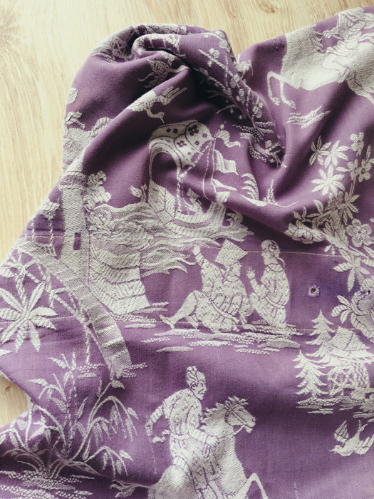 Chinoiserie in lilac ticking. Spain c.1950 - 130×165 cm