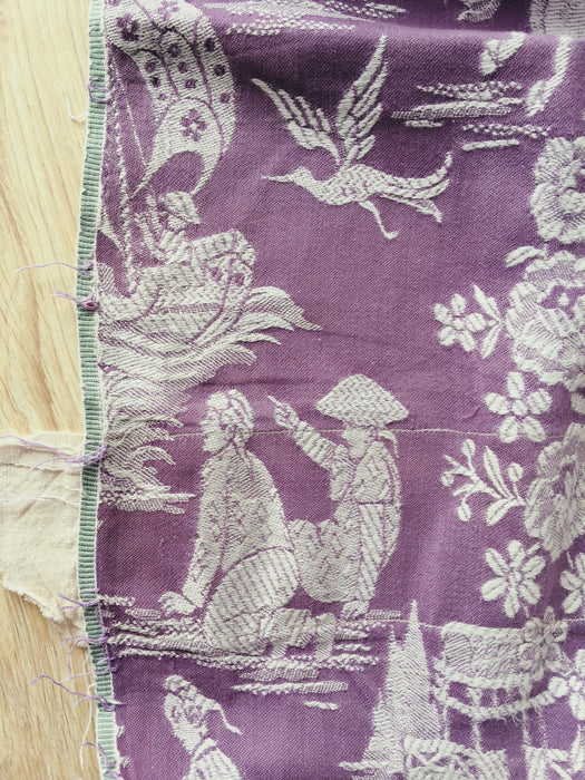 Chinoiserie in lilac ticking. Spain c.1950 - 130×165 cm