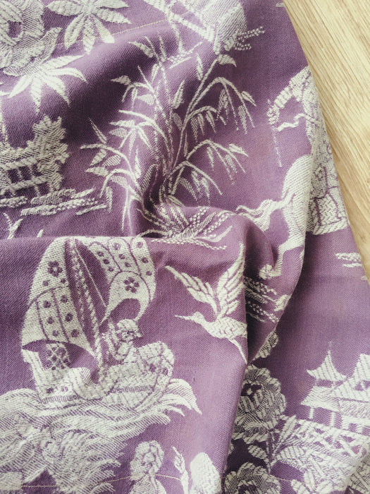 Chinoiserie in lilac ticking. Spain c.1950 - 130×165 cm
