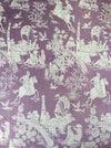 Chinoiserie in lilac ticking. Spain c.1950 - 130×165 cm