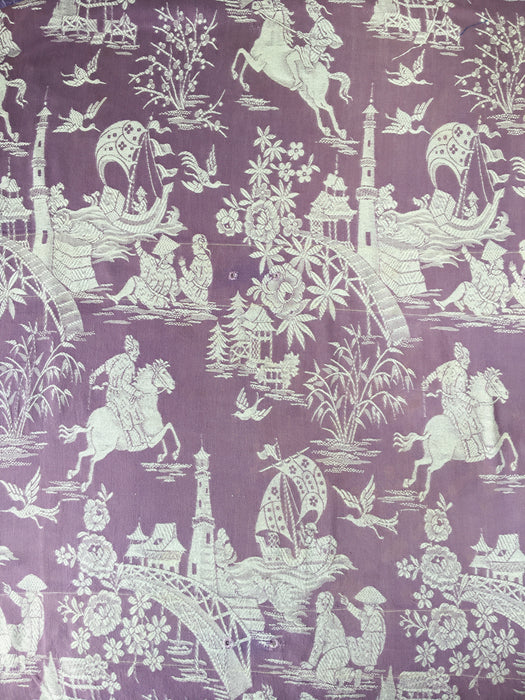 Chinoiserie in lilac ticking. Spain c.1950 - 130×165 cm