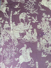 Chinoiserie in lilac ticking. Spain c.1950 - 130×165 cm