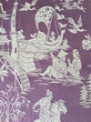 Chinoiserie in lilac ticking. Spain c.1950 - 130×165 cm