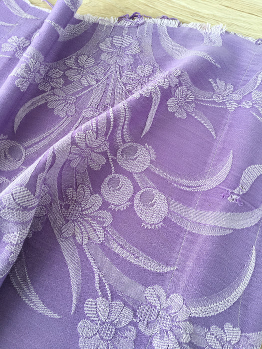 Lilac ticking with large peacock. Spain c.1930 - Lot of 5 pieces