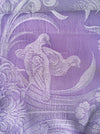 Lilac ticking with large peacock. Spain c.1930 - Lot of 5 pieces