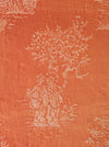 Orange ticking with chinoiserie. Spain c.1930 - Lot of 2 pieces