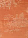 Orange ticking with chinoiserie. Spain c.1930 - Lot of 2 pieces