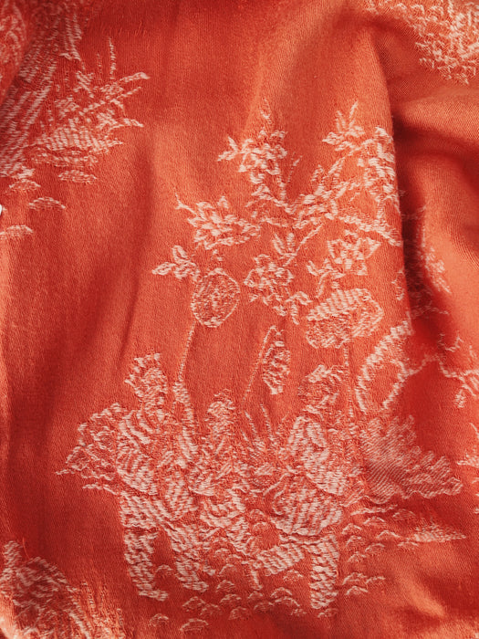 Orange ticking with chinoiserie. Spain c.1930 - Lot of 2 pieces