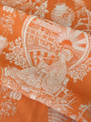 Orange chinoiserie ticking. Spain c.1900 - 126 cm × 1.26 meters