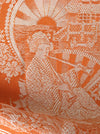 Orange chinoiserie ticking. Spain c.1900 - 126 cm × 1.26 meters