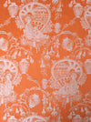 Orange chinoiserie ticking. Spain c.1900 - 126 cm × 1.26 meters
