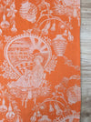 Orange chinoiserie ticking. Spain c.1900 - 126 cm × 1.26 meters