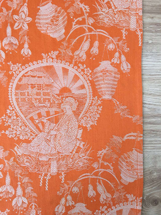 Orange chinoiserie ticking. Spain c.1900 - 126 cm × 1.26 meters
