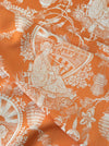 Orange chinoiserie ticking. Spain c.1900 - 126 cm × 1.26 meters