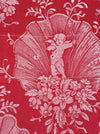 Red ticking with cute cupids. Spain c.1940 - 144×138 cm