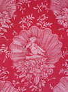 Red ticking with cute cupids. Spain c.1940 - 112×132 cm